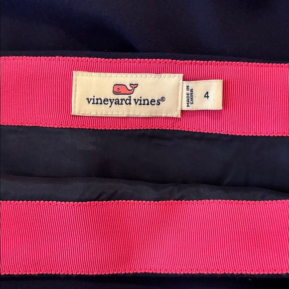 Vineyard Vines Nautical Navy Crepe Embroidered Hem Skirt - Picture 6 of 7